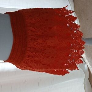 Romeo & Juliet Couture Orange Lace Mini Skirt
